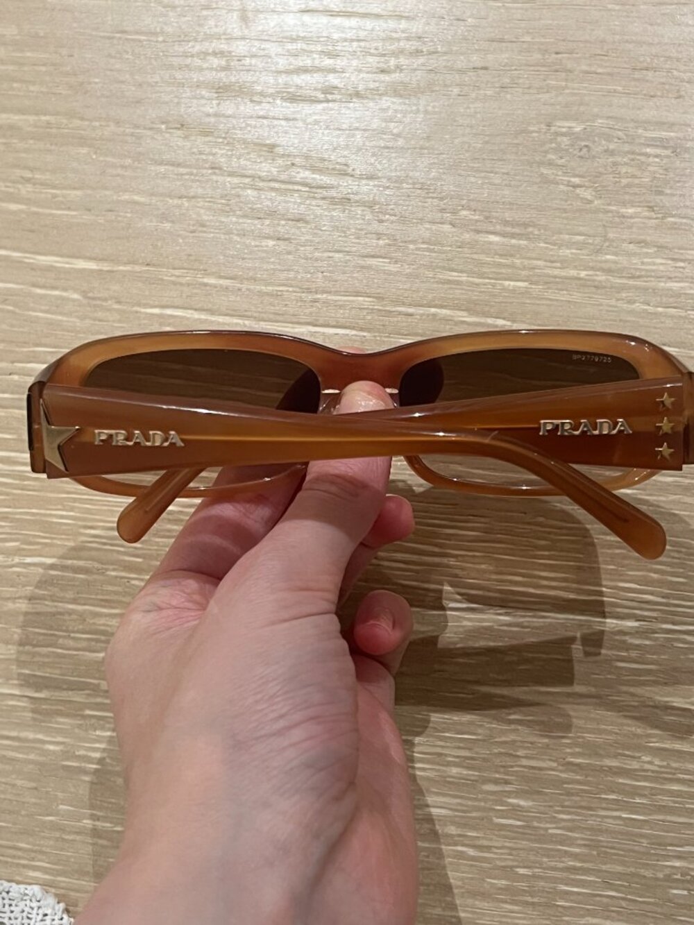 Prada Star Brown Rectangular Sunglasses